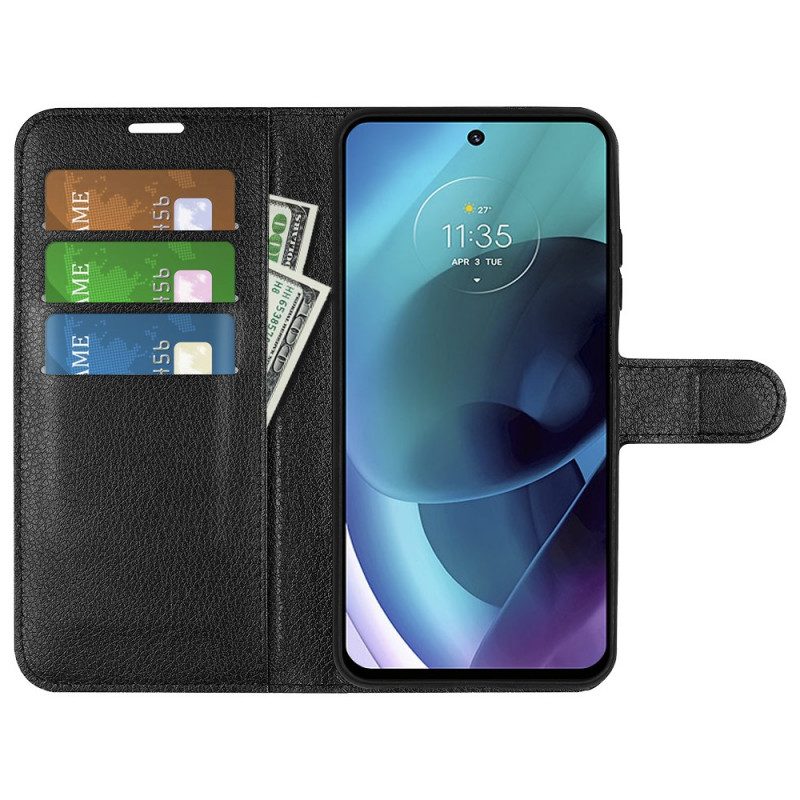Custodia in pelle Moto G51 5G Classico