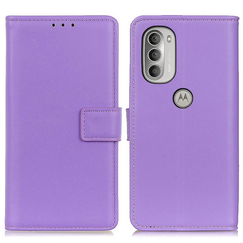 Custodia in pelle Moto G51 5G Ecopelle Tinta Unita
