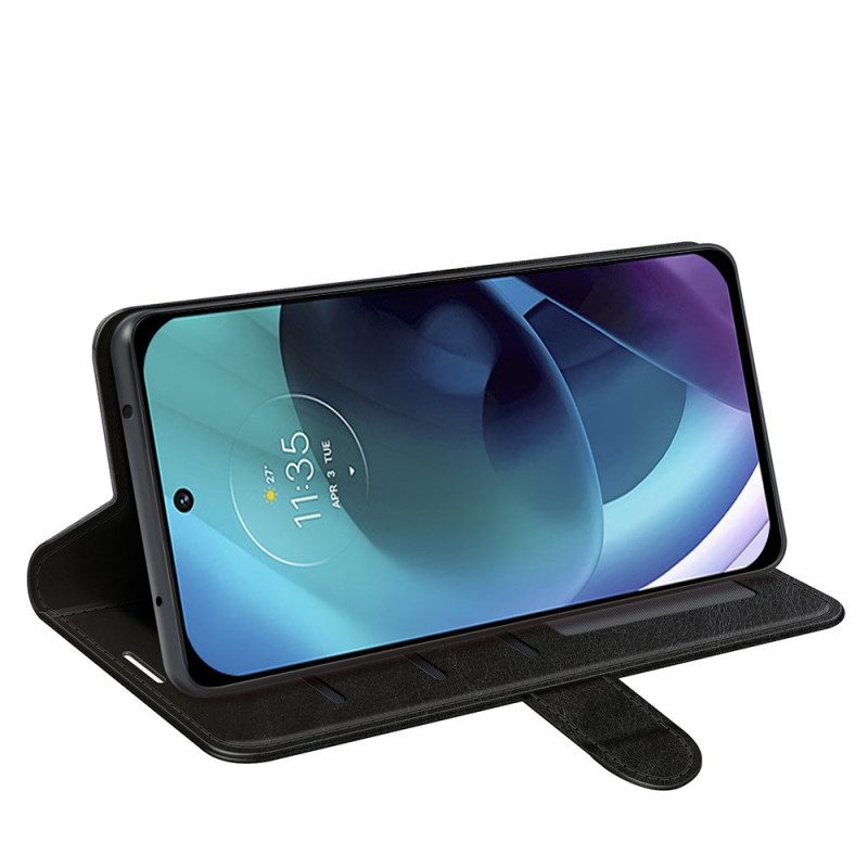 Custodia in pelle Moto G51 5G Effetto Pelle Di Design