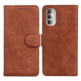 Custodia in pelle Moto G51 5G Effetto Pelle Monocromatica