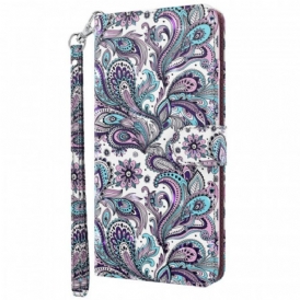 Custodia in pelle Moto G51 5G Paisley