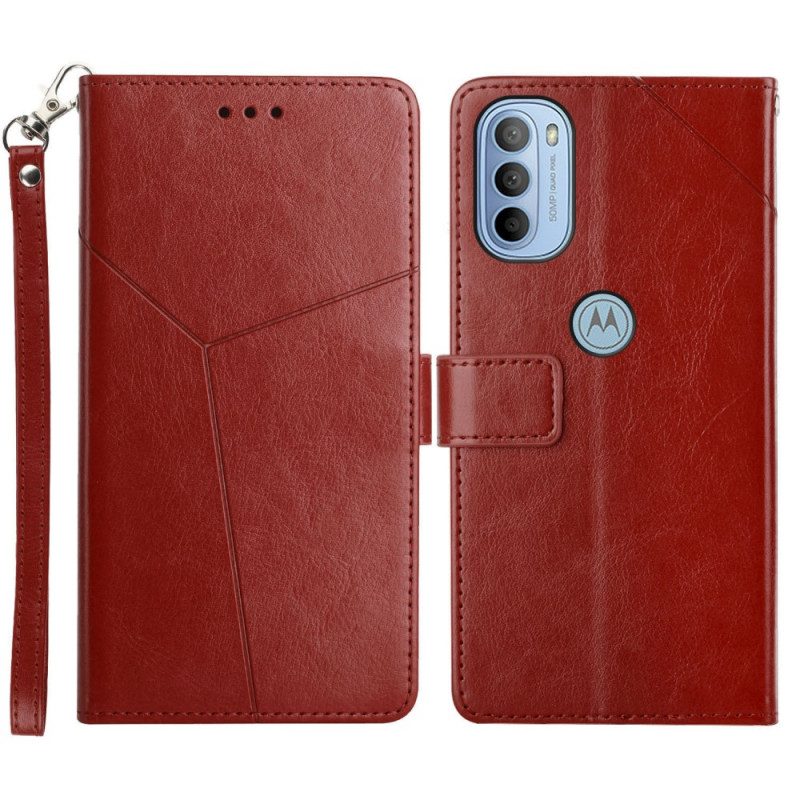 Custodia in pelle Moto G51 5G Stile Pelle Geo Y Design