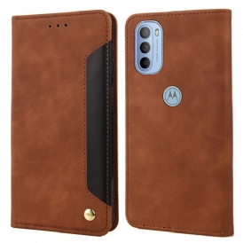 Folio Cover Moto G51 5G Custodia in pelle Effetto Pelle Business Bicolore