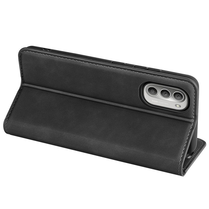 Folio Cover Moto G51 5G Custodia in pelle Effetto Pelle Morbida Seta