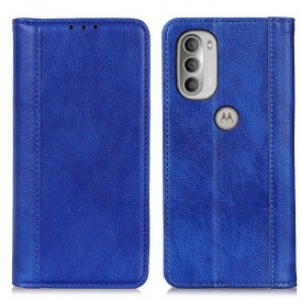 Folio Cover Moto G51 5G Custodia in pelle Eleganza Split Litchi Leather
