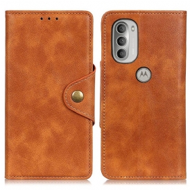 Folio Cover Moto G51 5G Ecopelle Vintage E Bottone