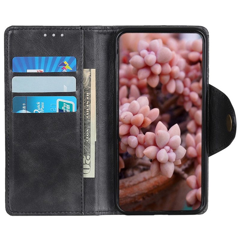 Folio Cover Moto G51 5G Ecopelle Vintage E Bottone