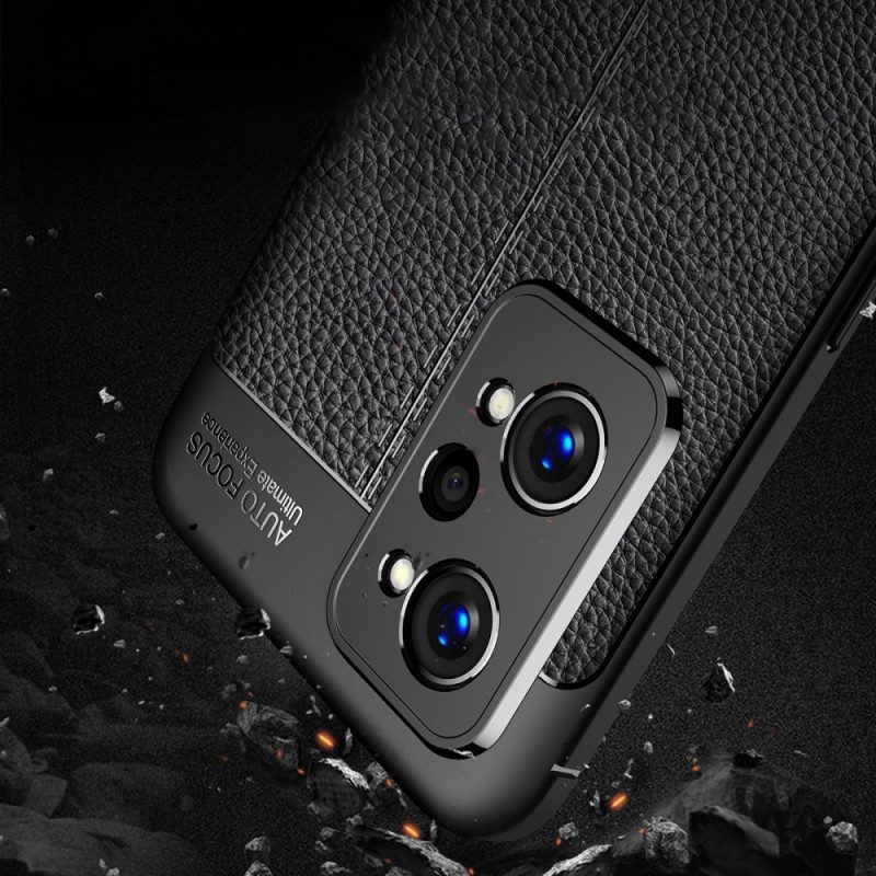 Cover Realme GT Neo 3T / Neo 2 Doppia Linea Litchi Effetto Pelle