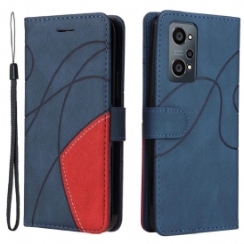 Custodia in pelle Realme GT Neo 3T / Neo 2 Ecopelle Firmata Bicolore