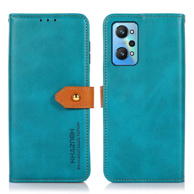 Folio Cover Realme GT Neo 3T / Neo 2 Chiusura Dorata Bicolore Khazneh