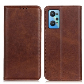Folio Cover Realme GT Neo 3T / Neo 2 Custodia in pelle Pelle Crosta Eleganza