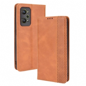 Folio Cover Realme GT Neo 3T / Neo 2 Custodia in pelle Effetto Pelle Vintage Stilizzato