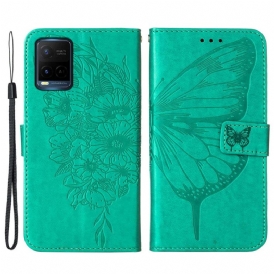 Folio Cover Vivo Y21 Disegno Farfalla