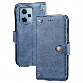 Custodia in pelle Xiaomi Redmi Note 12 Pro Bottone Magnetico