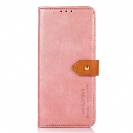 Custodia in pelle Xiaomi Redmi Note 12 Pro Chiusura Dorata Bicolore Khazneh