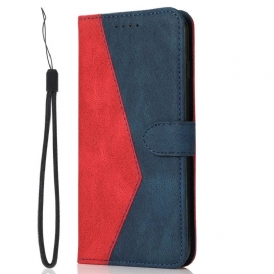 Custodia in pelle Xiaomi Redmi Note 12 Pro Cinturino Bicolore