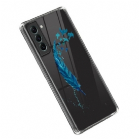 Cover Samsung Galaxy S23 5G Piuma Blu Trasparente