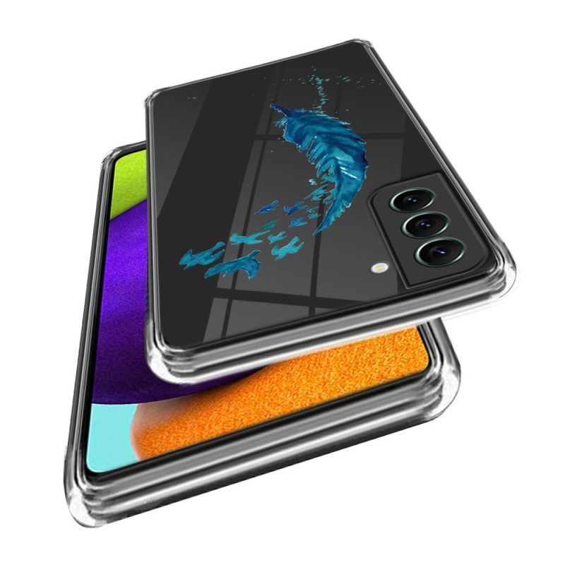 Cover Samsung Galaxy S23 5G Piuma Blu Trasparente