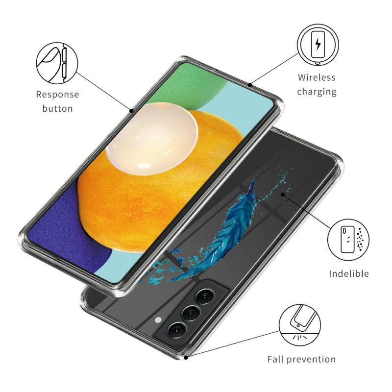 Cover Samsung Galaxy S23 5G Piuma Blu Trasparente