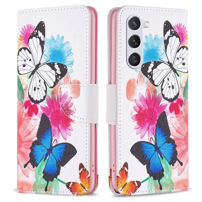 Custodia A Portafoglio Samsung Galaxy S23 5G Farfalle