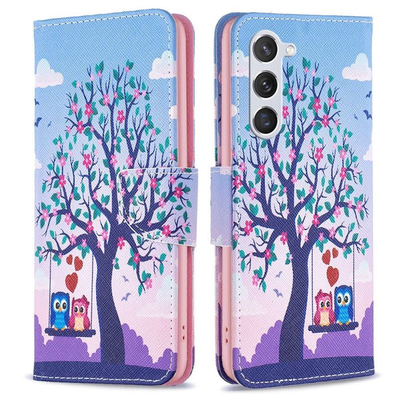 Custodia A Portafoglio Samsung Galaxy S23 5G Gufi Sull'altalena