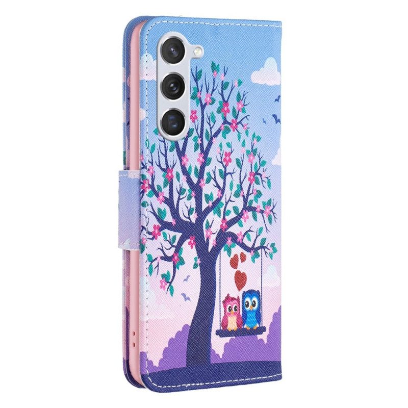 Custodia A Portafoglio Samsung Galaxy S23 5G Gufi Sull'altalena