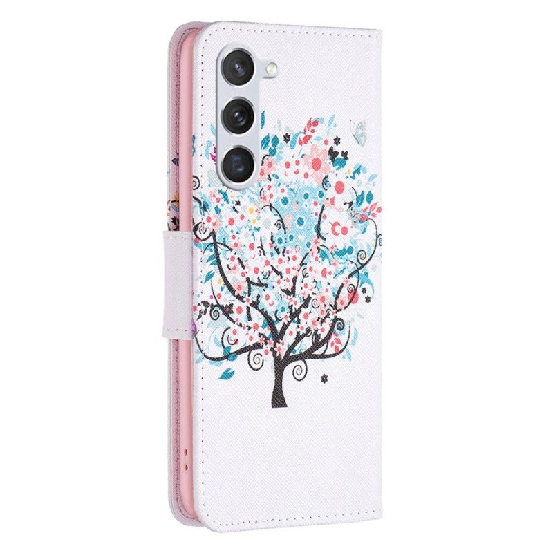 Custodia in pelle Samsung Galaxy S23 5G Albero Fiorito