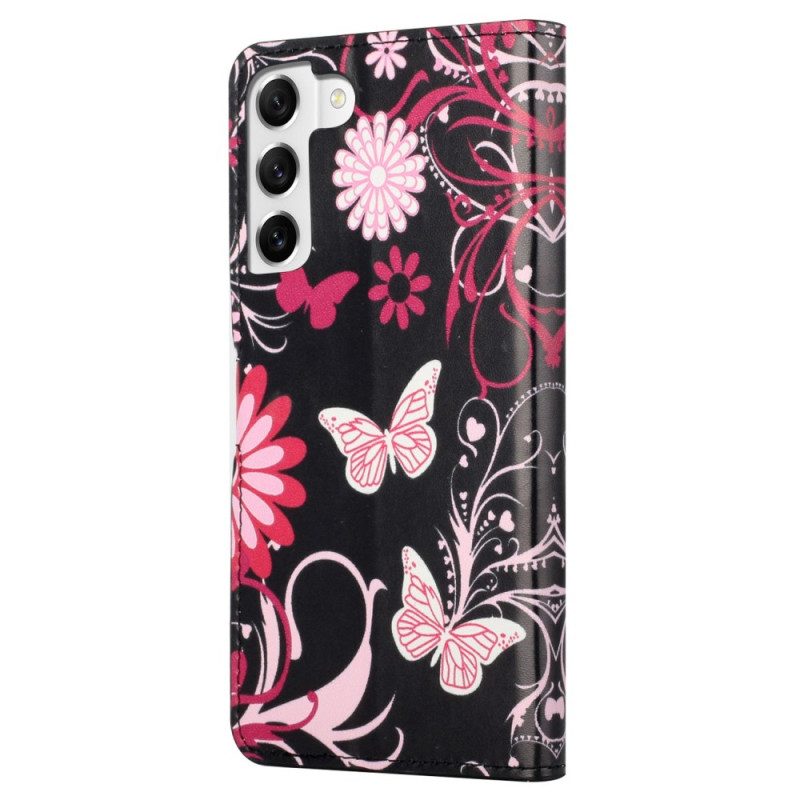 Custodia in pelle Samsung Galaxy S23 5G Belle Farfalle