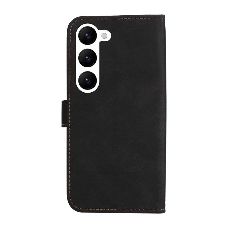 Custodia in pelle Samsung Galaxy S23 5G Bicolore Con Cinturino