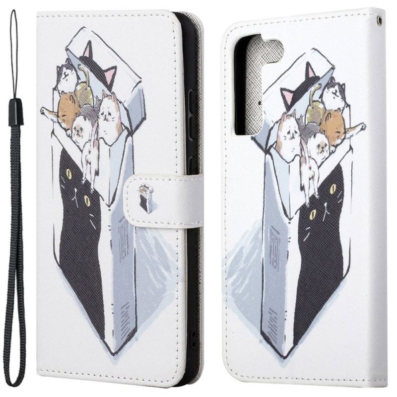 Custodia in pelle Samsung Galaxy S23 5G Consegna Gatti Con Perizoma