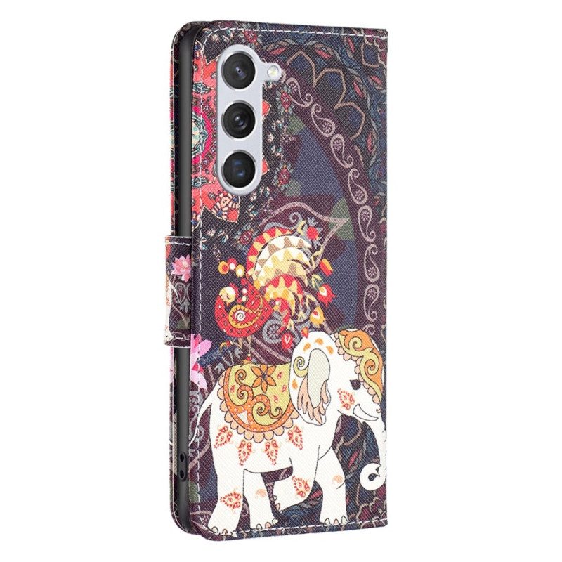 Custodia in pelle Samsung Galaxy S23 5G Elefante Tribale