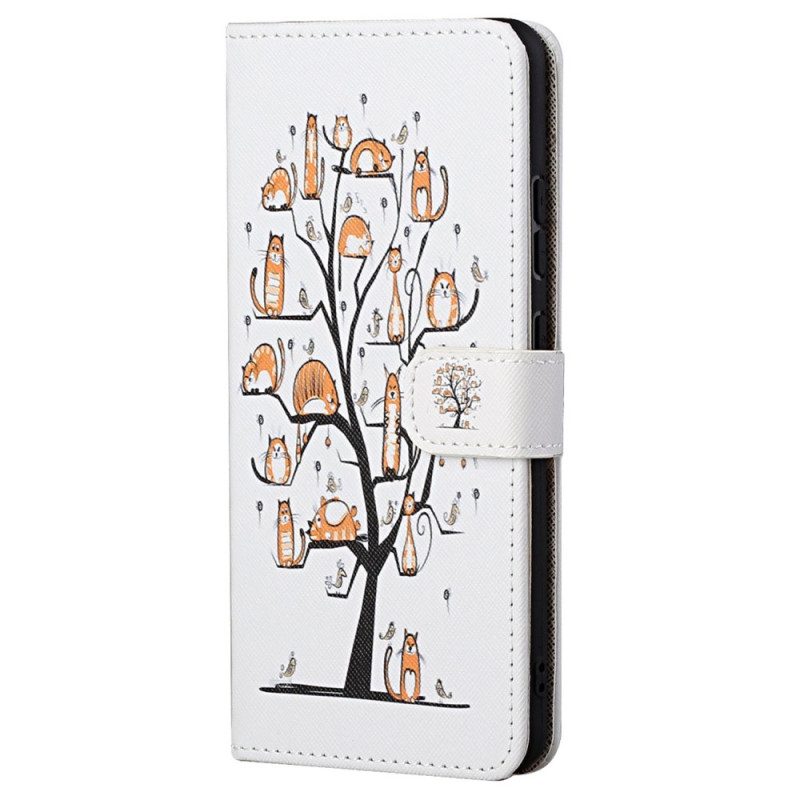 Custodia in pelle Samsung Galaxy S23 5G Gatti Nell'albero Del Perizoma