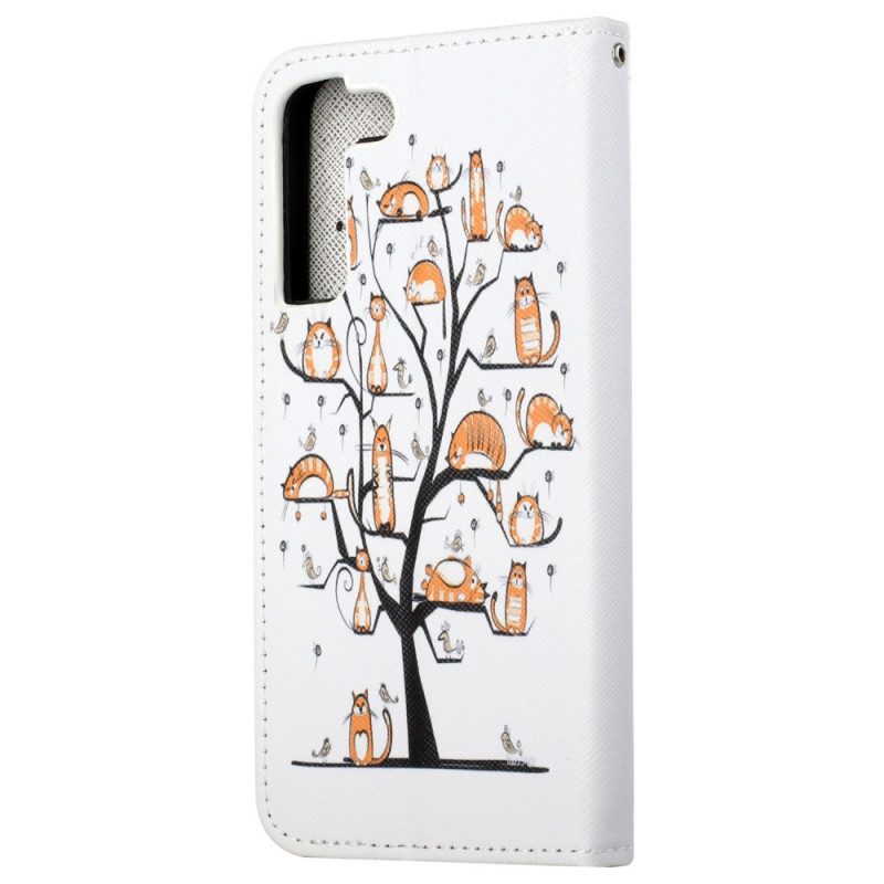 Custodia in pelle Samsung Galaxy S23 5G Gatti Nell'albero Del Perizoma