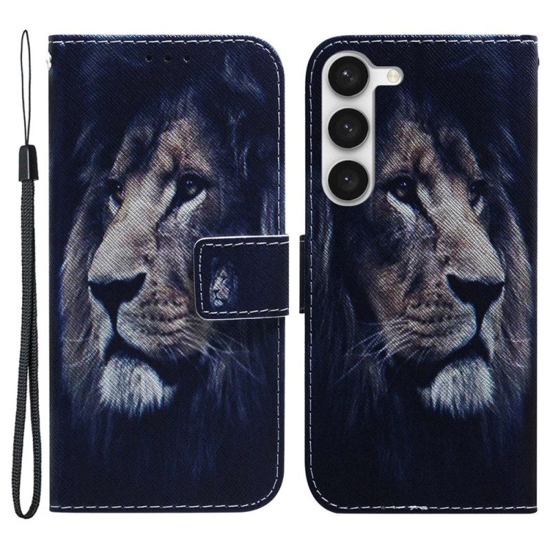 Custodia in pelle Samsung Galaxy S23 5G Leone Sognante