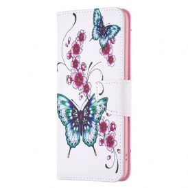 Custodia in pelle Samsung Galaxy S23 5G Rifiuta Le Farfalle