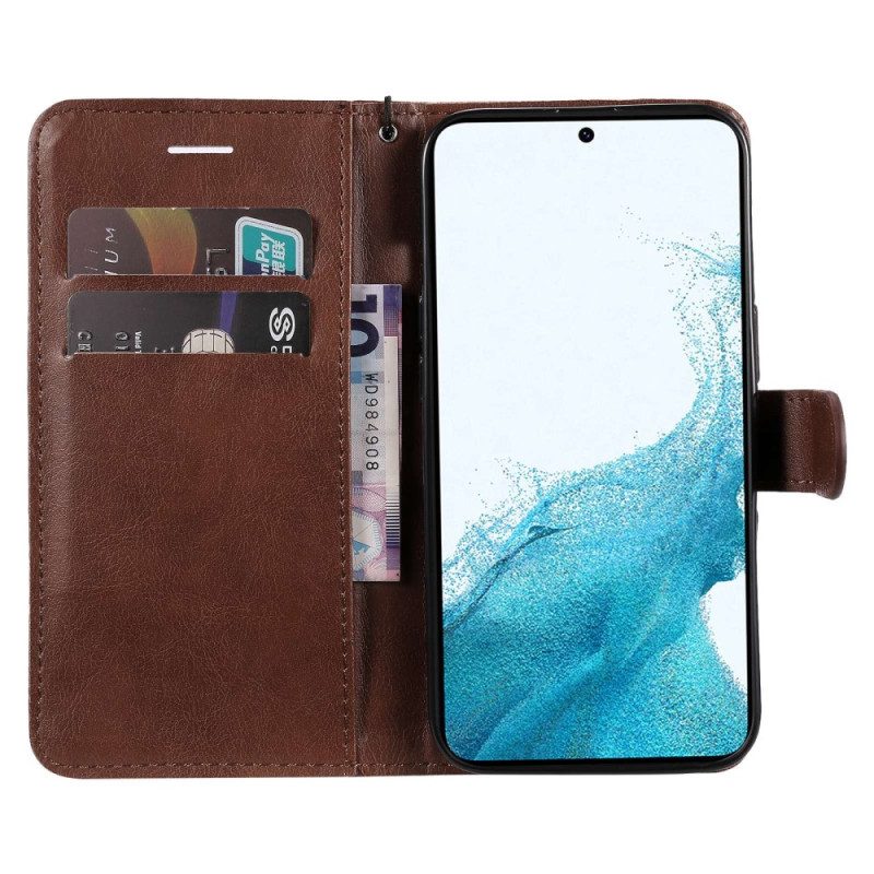 Custodia in pelle Samsung Galaxy S23 5G Semplice Con Cinturino