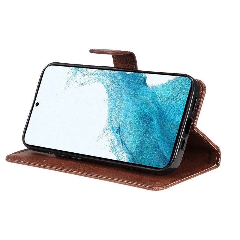 Custodia in pelle Samsung Galaxy S23 5G Semplice Con Cinturino