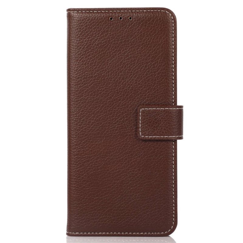 Custodia in pelle Samsung Galaxy S23 5G Stile In Pelle Litchi