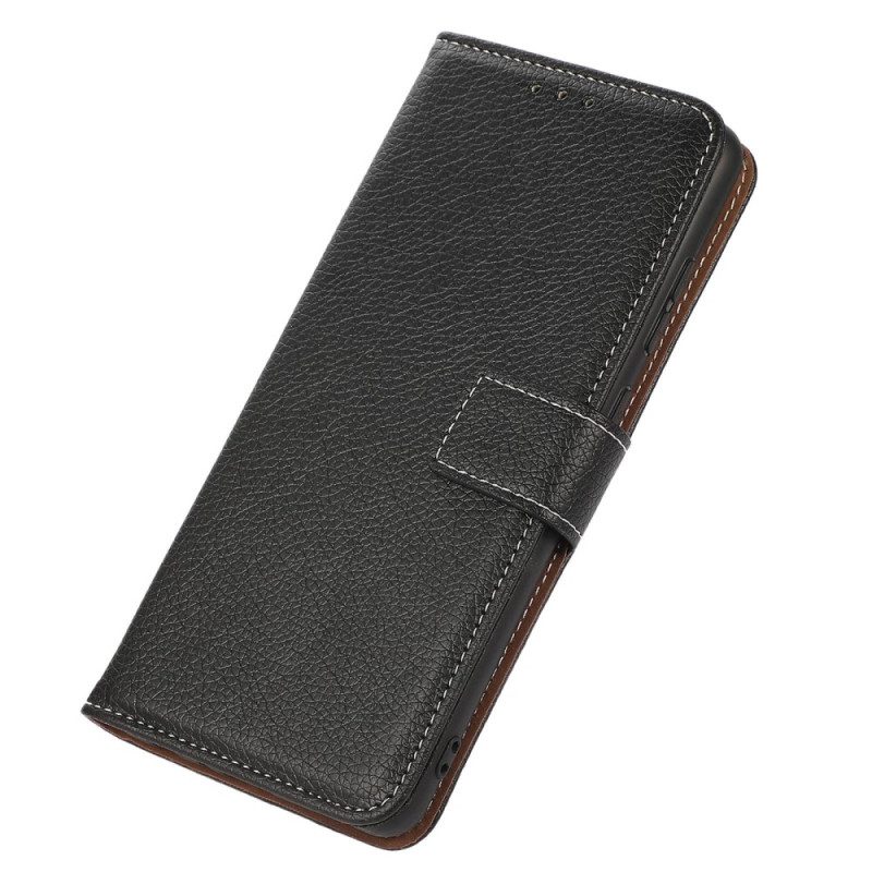 Custodia in pelle Samsung Galaxy S23 5G Stile In Pelle Litchi