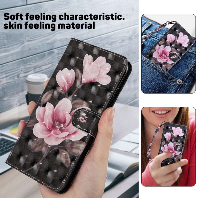 Custodia in pelle Samsung Galaxy S23 5G Strappy Floreale