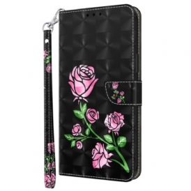 Custodia in pelle Samsung Galaxy S23 5G Strappy Grafico Rosa