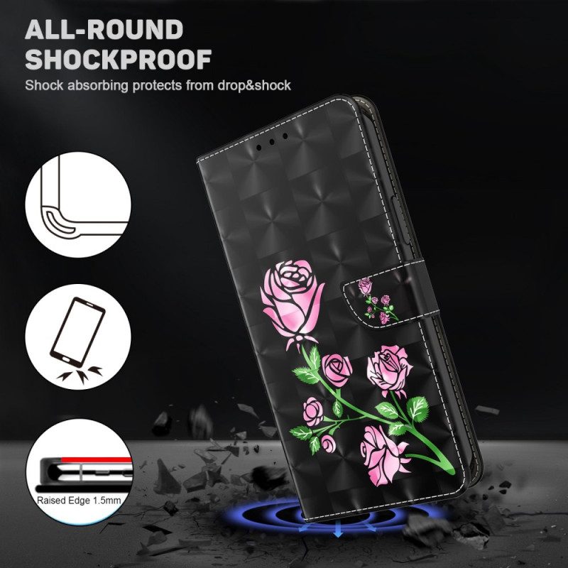 Custodia in pelle Samsung Galaxy S23 5G Strappy Grafico Rosa