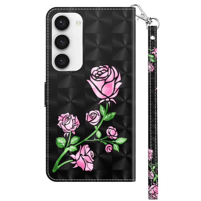 Custodia in pelle Samsung Galaxy S23 5G Strappy Grafico Rosa