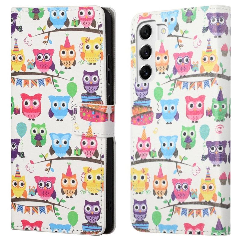 Custodia in pelle Samsung Galaxy S23 5G Tribù Del Gufo