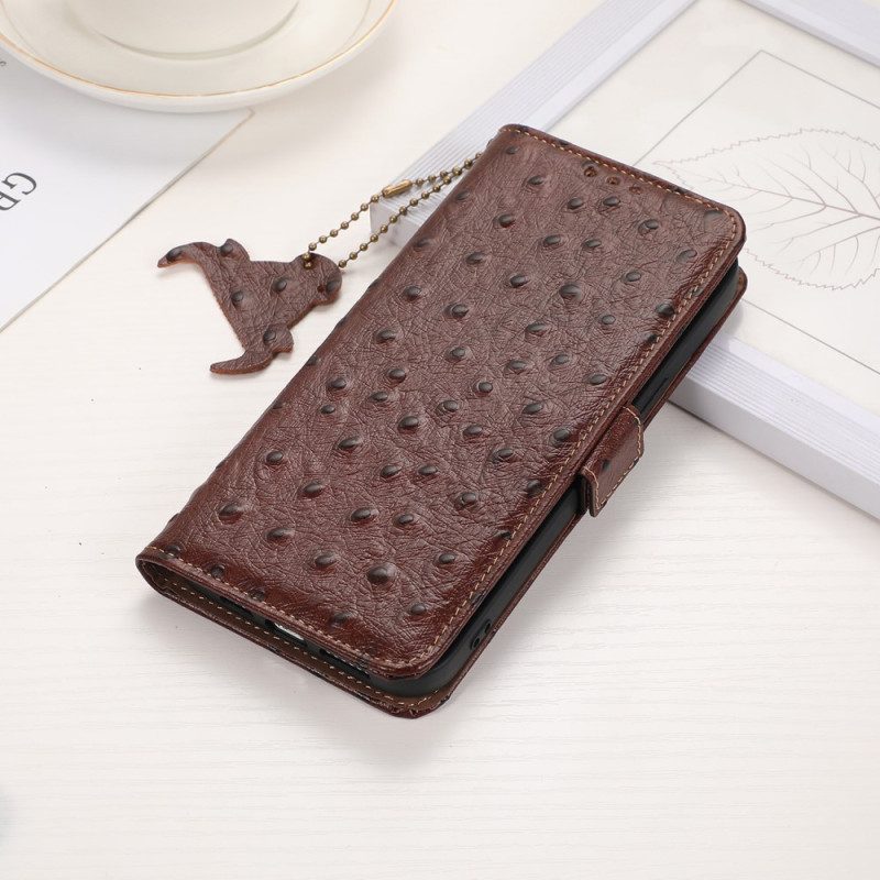 Folio Cover Samsung Galaxy S23 5G Rfid In Vera Pelle Martellata