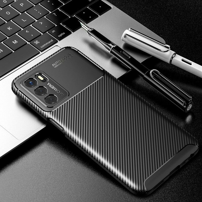 Cover Oppo A16 / A16s Struttura Flessibile In Fibra Di Carbonio
