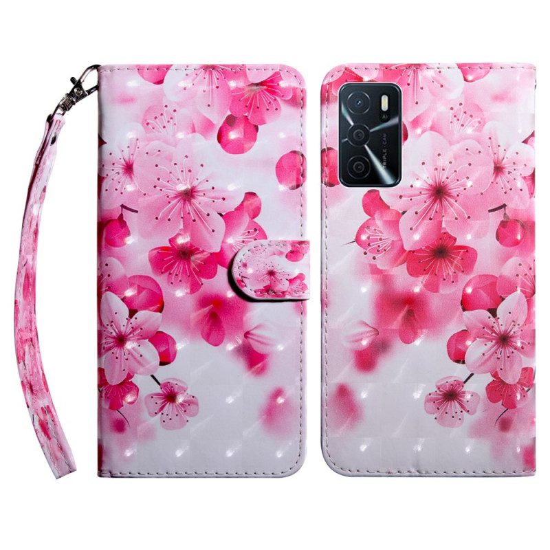 Custodia A Portafoglio Oppo A16 / A16s Fiori Rosa