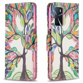 Custodia in pelle Oppo A16 / A16s Albero Colorato
