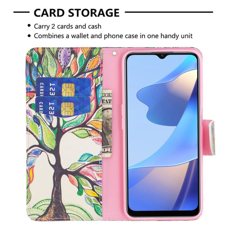 Custodia in pelle Oppo A16 / A16s Albero Colorato