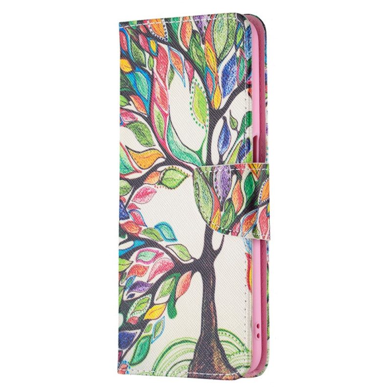 Custodia in pelle Oppo A16 / A16s Albero Colorato